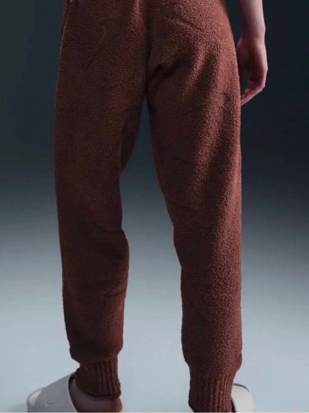 Nike Phoenix Cozy Knit Boucle Pants Brown Oversized Joggers FZ1703-218 Womens XL